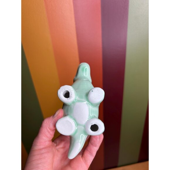 Cute mini green dinosaur decor ceramic Dino lovers - Picture 4 of 5